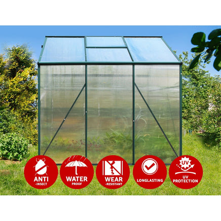 Greenfingers Greenhouse 1.9x1.9x1.83M Aluminium Polycarbonate Green House Garden Shed - ElectronX Plus