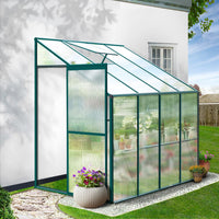 Greenfingers Greenhouse 2.52x1.27x2.13M Lean-to Aluminium Polycarbonate Green House Garden Shed - ElectronX Plus