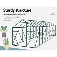 Greenfingers Greenhouse 5.1x2.44x2.1M Aluminium Polycarbonate Green House Garden Shed - ElectronX Plus