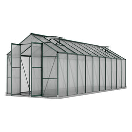 Greenfingers Greenhouse 6.3x2.44x2.1M Aluminium Polycarbonate Green House Garden Shed - ElectronX Plus