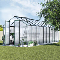 Greenfingers Greenhouse 6.3x2.44x2.1M Aluminium Polycarbonate Green House Garden Shed - ElectronX Plus