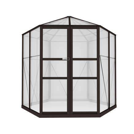 Greenfingers Greenhouse 2.4x2.1x2.32M Aluminium Polycarbonate Green House Garden Shed - ElectronX Plus