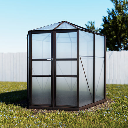 Greenfingers Greenhouse 2.4x2.1x2.32M Aluminium Polycarbonate Green House Garden Shed - ElectronX Plus