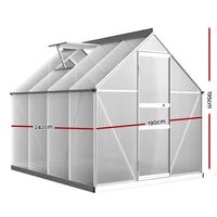 Greenfingers Greenhouse Aluminium Green House Polycarbonate Garden Shed 2.4x1.9M - ElectronX Plus