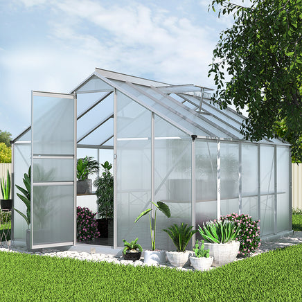 Greenfingers Greenhouse 3x2.5x1.95M Aluminium Polycarbonate Green House Garden Shed - ElectronX Plus