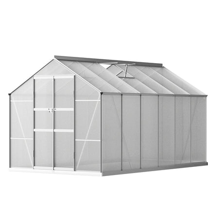 Greenfingers Greenhouse 3x2.5x2.26M Double Doors Aluminium Green House Garden Shed - ElectronX Plus