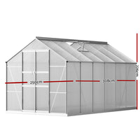 Greenfingers Greenhouse 3x2.5x2.26M Double Doors Aluminium Green House Garden Shed - ElectronX Plus