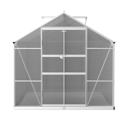 Greenfingers Greenhouse 3x2.5x2.26M Double Doors Aluminium Green House Garden Shed - ElectronX Plus