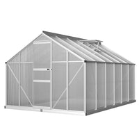 Greenfingers Greenhouse 3.6x2.5x1.95M Aluminium Polycarbonate Green House Garden Shed - ElectronX Plus