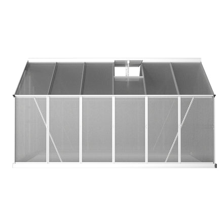 Greenfingers Greenhouse 3.6x2.5x1.95M Aluminium Polycarbonate Green House Garden Shed - ElectronX Plus