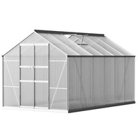 Greenfingers Greenhouse 3.7x2.5x2.26M Double Doors Aluminium Green House Garden Shed - ElectronX Plus