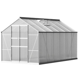 Greenfingers Greenhouse 3.7x2.5x2.26M Double Doors Aluminium Green House Garden Shed - ElectronX Plus