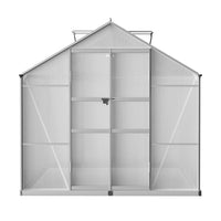 Greenfingers Greenhouse 3.7x2.5x2.26M Double Doors Aluminium Green House Garden Shed - ElectronX Plus