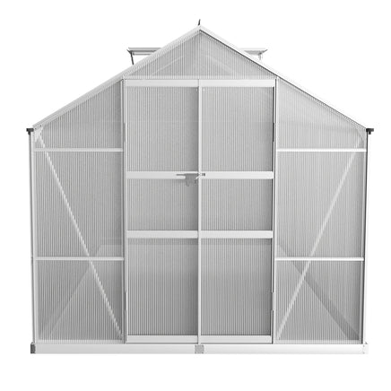 Greenfingers Greenhouse 4.1x2.5x2.26M Double Doors Aluminium Green House Garden Shed - ElectronX Plus