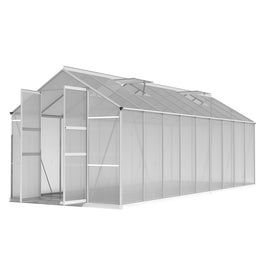 Greenfingers Greenhouse 5.1x2.5x2.26M Double Doors Aluminium Green House Garden Shed - ElectronX Plus