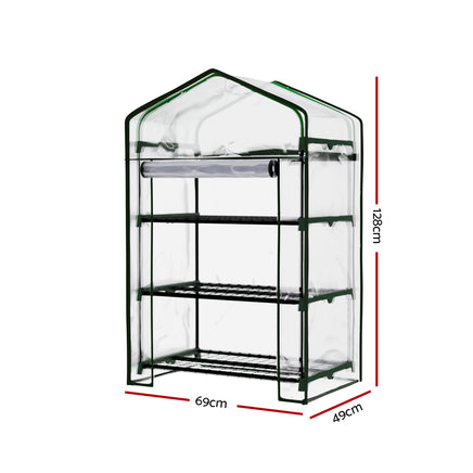 Greenfingers Greenhouse 3 Tiers Mini Green House Garden Bed Planter Box 1.28x0.7x0.5M - ElectronX Plus