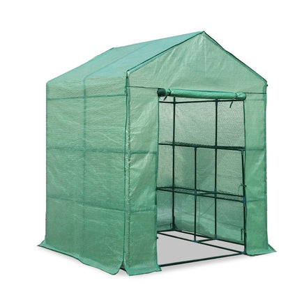 Greenfingers Greenhouse 1.4x1.55x2M Walk in Green House Tunnel Plant Garden Shed 8 Shelves - ElectronX Plus