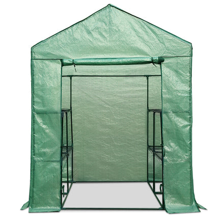 Greenfingers Greenhouse 1.4x1.55x2M Walk in Green House Tunnel Plant Garden Shed 8 Shelves - ElectronX Plus