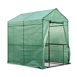 Greenfingers Greenhouse 1.2x1.9x1.9M Walk in Green House Tunnel Plant Garden Shed 4 Shelves - ElectronX Plus