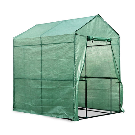 Greenfingers Greenhouse 1.2x1.9x1.9M Walk in Green House Tunnel Plant Garden Shed 4 Shelves - ElectronX Plus