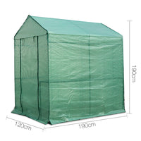 Greenfingers Greenhouse 1.2x1.9x1.9M Walk in Green House Tunnel Plant Garden Shed 4 Shelves - ElectronX Plus