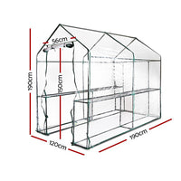 Greenfingers Greenhouse 1.2x1.9x1.9M Walk in Green House Tunnel Clear Garden Shed 4 Shelves - ElectronX Plus