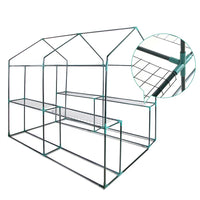 Greenfingers Greenhouse 1.2x1.9x1.9M Walk in Green House Tunnel Clear Garden Shed 4 Shelves - ElectronX Plus