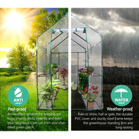 Greenfingers Greenhouse 1.2x1.9x1.9M Walk in Green House Tunnel Clear Garden Shed 4 Shelves - ElectronX Plus