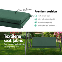 Gardeon Outdoor Swing Chair Garden Bench Furniture Canopy 3 Seater Green - ElectronX Plus