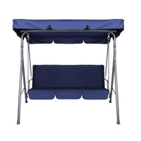 Gardeon Outdoor Swing Chair Garden Bench Furniture Canopy 3 Seater Navy - ElectronX Plus