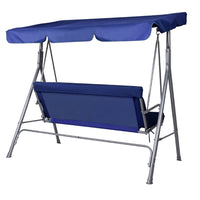 Gardeon Outdoor Swing Chair Garden Bench Furniture Canopy 3 Seater Navy - ElectronX Plus