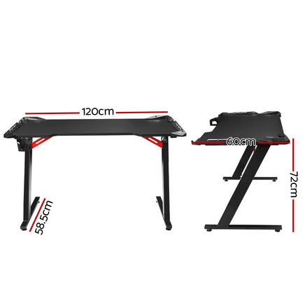 Artiss Gaming Desk Computer Desks LED Light 120CM - ElectronX Plus