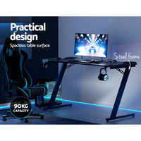 Artiss Gaming Desk Computer Desks LED Light 140CM - ElectronX Plus