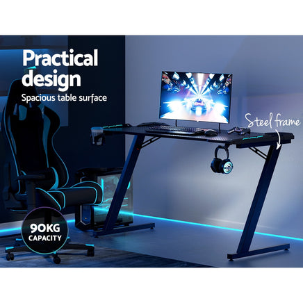 Artiss Gaming Desk Computer Desks LED Light 140CM - ElectronX Plus