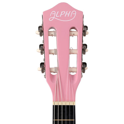 Alpha 34 Inch Classical Guitar Wooden Body Nylon String Beginner Kids Gift Pink - ElectronX Plus