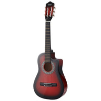 Alpha 34 Inch Classical Guitar Wooden Body Nylon String Beginner Kids Gift Red - ElectronX Plus