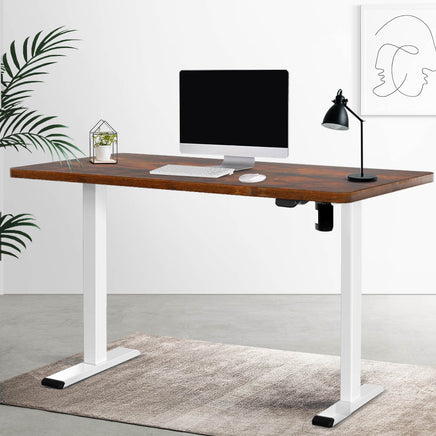 Artiss Standing Desk Motorised Sit Stand Desks Rustic Brown 120CM - ElectronX Plus