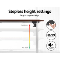 Artiss Standing Desk Motorised Sit Stand Desks Walnut 120CM - ElectronX Plus