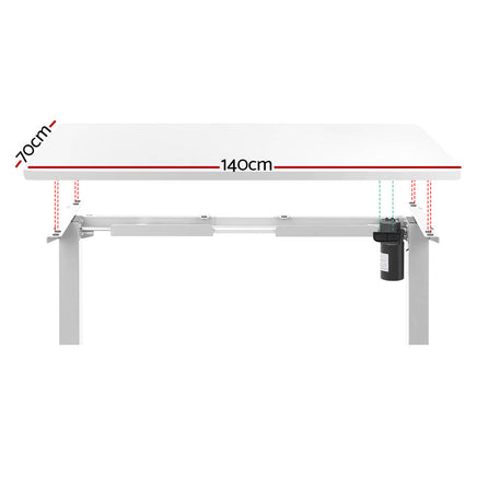 Artiss Standing Desk Motorised Sit Stand Desks White 140CM - ElectronX Plus