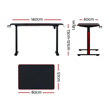 Artiss Standing Desk Motorised Gaming Desks Black 140CM - ElectronX Plus