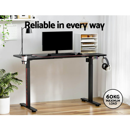 Artiss Standing Desk Motorised Gaming Desks Black 140CM - ElectronX Plus