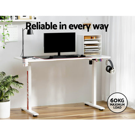 Artiss Standing Desk Motorised Gaming Desks White 140CM - ElectronX Plus