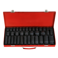 Giantz 35pcs 1/2" Drive Impact Socket Set Metric 8-32mm with Case - ElectronX Plus