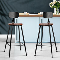 Artiss 2x Bar Stools Vintage Metal Chairs - ElectronX Plus