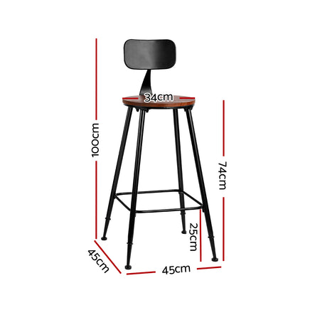 Artiss 4x Bar Stools Vintage Metal Chairs - ElectronX Plus