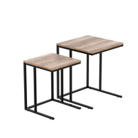 Artiss Nesting Coffee Table Sef of 2 Walnut Brok - ElectronX Plus