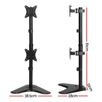 Artiss Monitor Arm Stand Dual Mount HD LED TV Bracket Holder Freestanding - ElectronX Plus