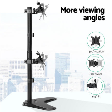 Artiss Monitor Arm Stand Dual Mount HD LED TV Bracket Holder Freestanding - ElectronX Plus