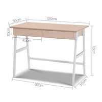 Artiss Computer Desk Drawer Cabinet Oak 100CM - ElectronX Plus