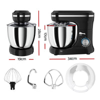 Devanti 3in1 Stand Mixer 8 Speed 5L Mix Master 400W Black - ElectronX Plus